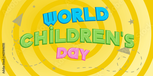 Happy Children's Day Text With Creative Background © dheograft