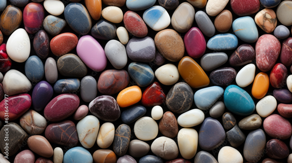 A detailed close-up of various rocks with different textures and colors A detailed close-up of various rocks with different textures and colors