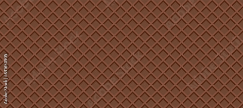 Vector illustration Seamless background pattern texture wafer waffle brown color. Ice cream cone vector texture.