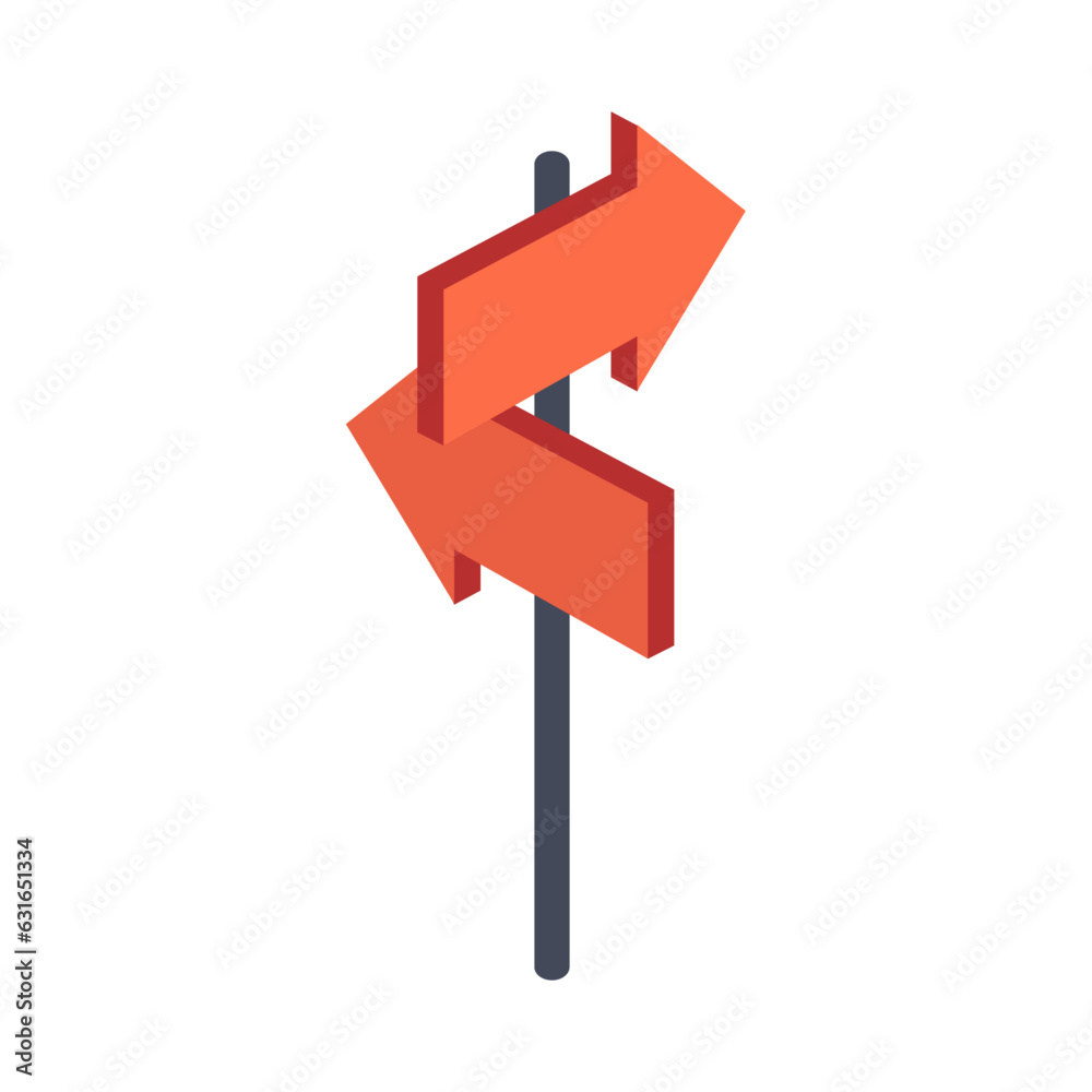 Vector 3d street directions concept in minimal cartoon style Vector 3d street directions concept in minimal cartoon style