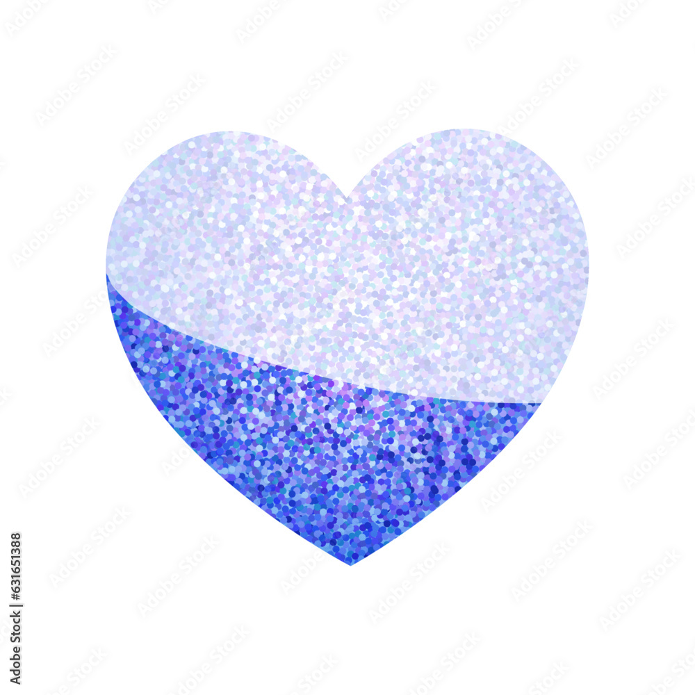 Vector blue sparkles heart on white background. abstract luxury glow blue heart.