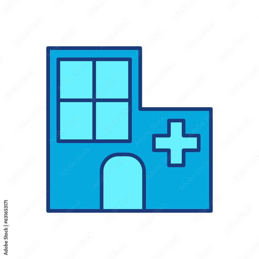 Hospital building icon vector logo isolated on white background Hospital building icon vector logo isolated on white background
