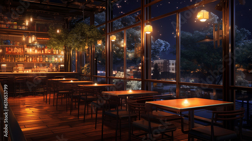 Atmosphere of a modern cafe in the peaceful evening © 대연 김