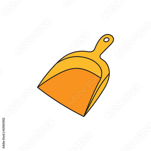 Kids drawing Cartoon Vector illustration dustpan Isolated on White Background