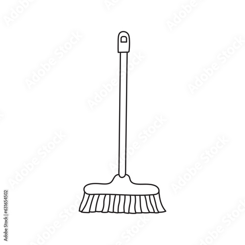 Hand drawn Kids drawing Cartoon Vector illustration cute mop Isolated on White Background