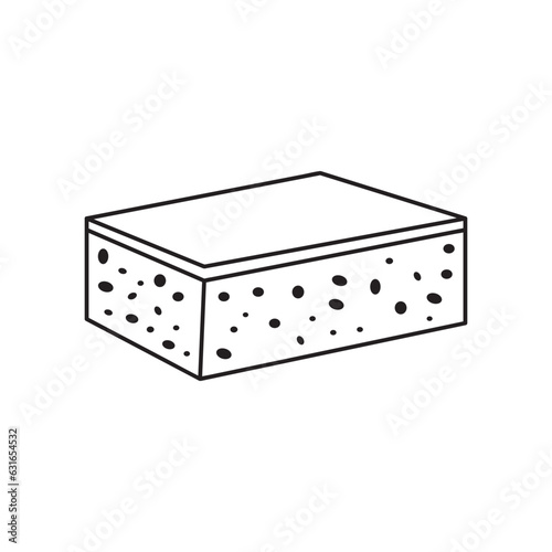 Hand drawn Kids drawing Cartoon Vector illustration sponge Isolated on White Background