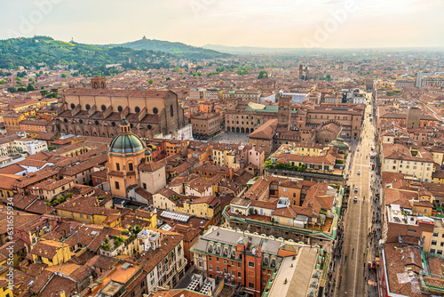 Bologna oldtown city skyline, cityscape of Italy
