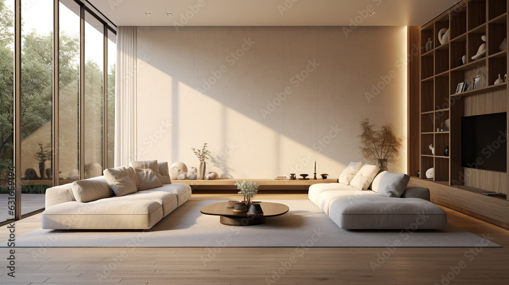 Modern living room with white sofa Modern living room with white sofa