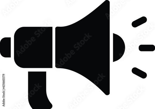 Megaphone icons. Electric megaphone symbol with sound. Loudspeaker megaphone icon. Advertising concept. Flat and line style - stock vector, isolated on white background.