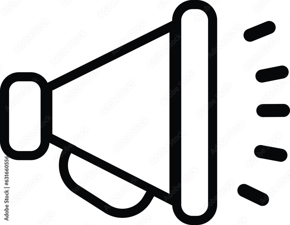 Megaphone icons. Electric megaphone symbol with sound. Loudspeaker megaphone icon. Advertising concept. Flat and line style - stock vector, isolated on white background. Megaphone icons. Electric megaphone symbol with sound. Loudspeaker megaphone icon. Advertising concept. Flat and line style - stock vector, isolated on white background.