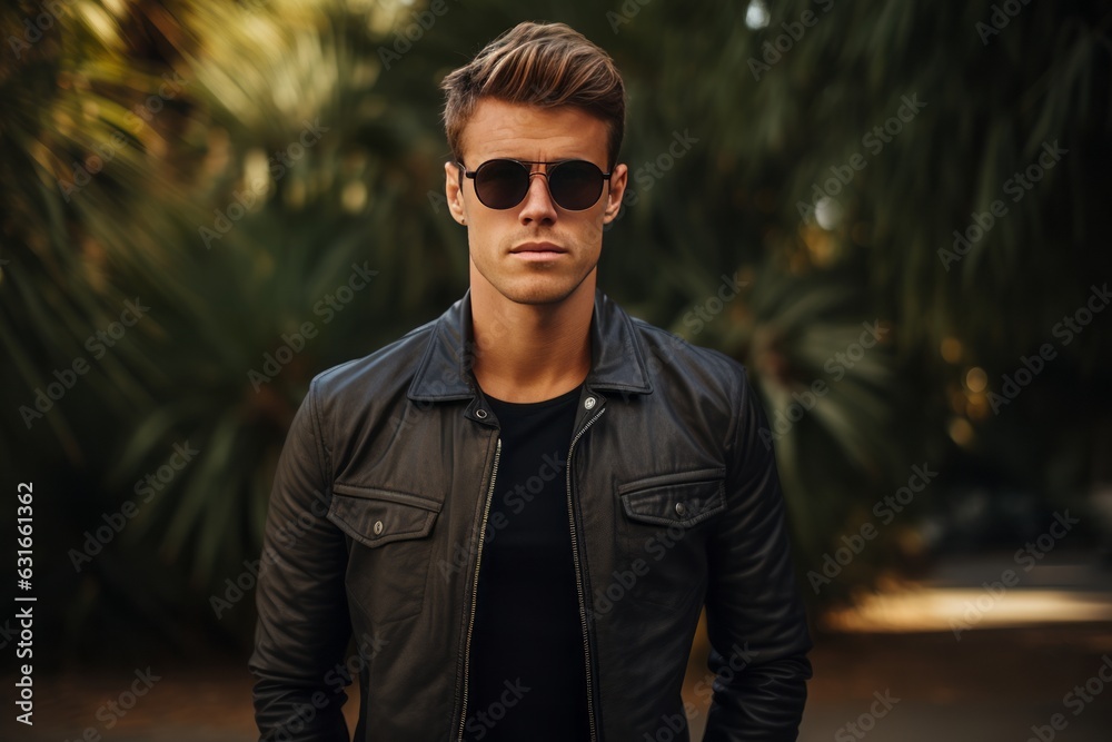 Sleek and Minimal Leather Jacket Paired with Jeans, Generative AI Sleek and Minimal Leather Jacket Paired with Jeans, Generative AI