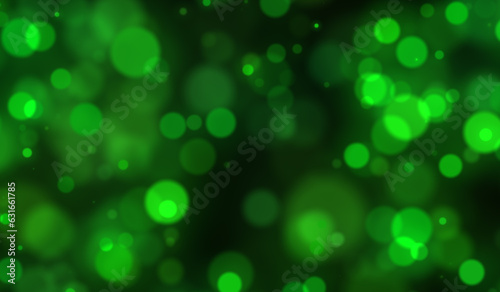 Abstract green bright bokeh Space background Magic concept Light effect