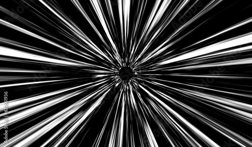 zoom white speed line Anime on black background for comic