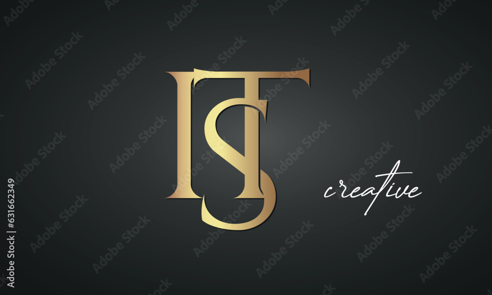 luxury letters IST golden logo icon premium monogram, creative royal ...