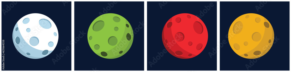 Planet vector icon. Space icon illustration isolated on dark blue background. Planet vector icon. Space icon illustration isolated on dark blue background.