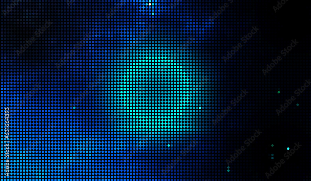 Halftone dots abstract digital technology blue light on blue background.