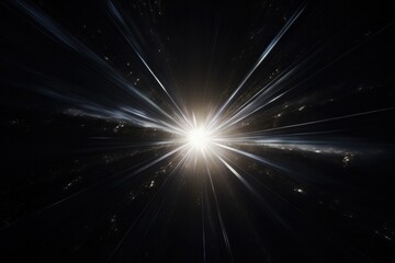 Abstract Lens flare light effects on black black background for design. Generative AI