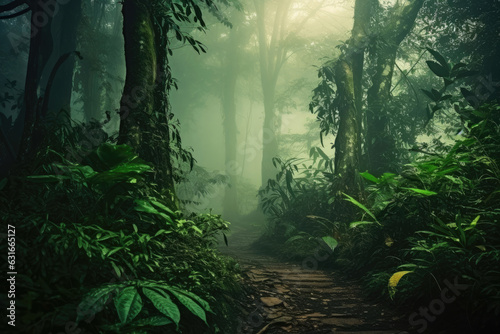 Mystic trail in rainforest