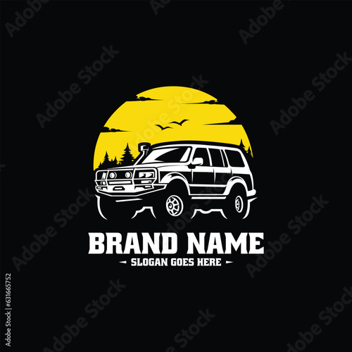 Overland SUV Logo Template Set. Best for Outdoor Sport Related Industry Sticker and Tshirt Design