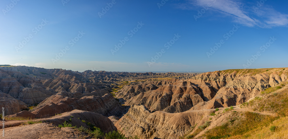 View of the Badlands in South Dakota USA