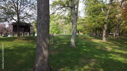 Aerial View of Disc Golf Course and Throws (Mohawk Park, Brantford, Ontario, Canada) photo