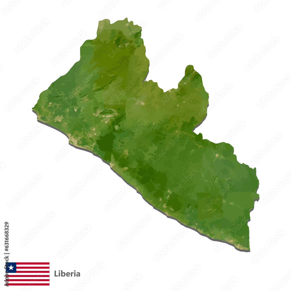 Liberia Topography Country Map Vector