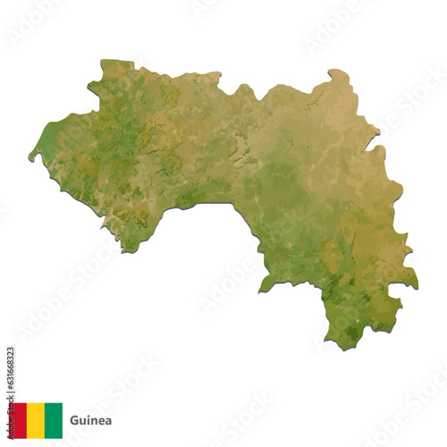 Guinea Topography Country Map Vector
