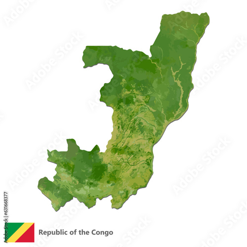 Republic of the Congo Topography Country Map Vector