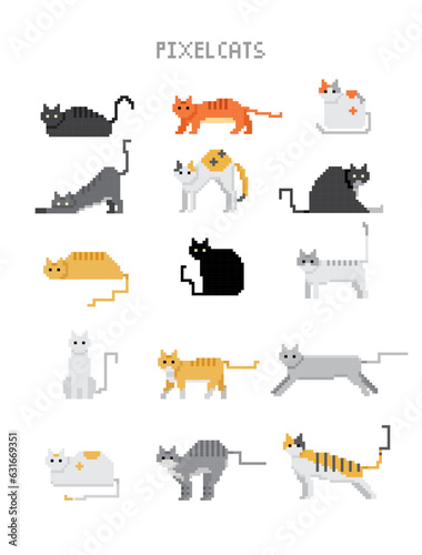 This is a set of pixel icons.