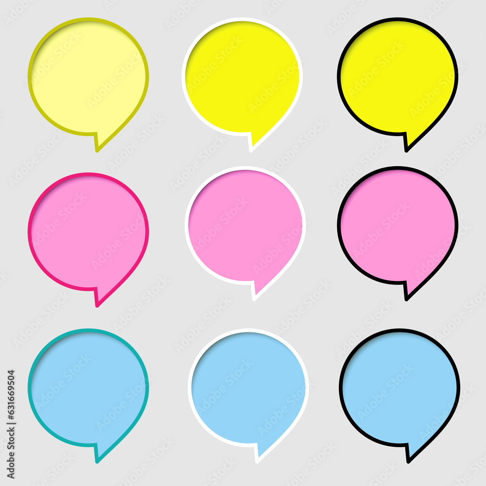Set of speech bubble templates Set of speech bubble templates