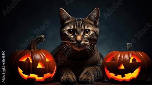 photo of a cat with glowing eyes to commemorate Halloween © For