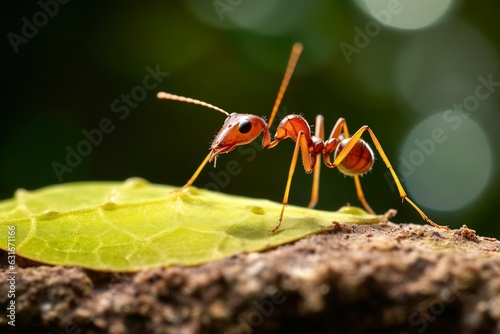 Worker leafcutter ant Atta cephalotes cutting a leaf © Jodie