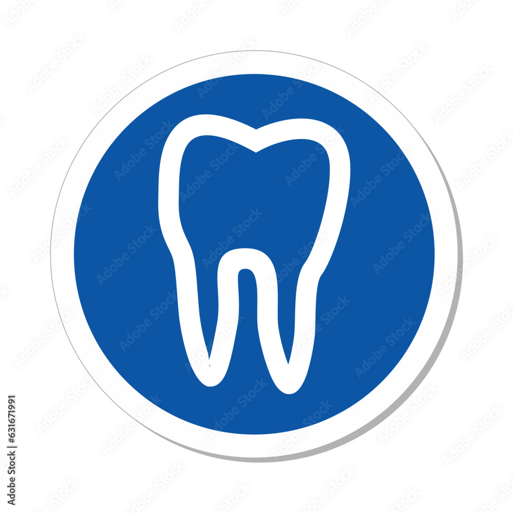 ISO Mandatory Circle Sign: Dental Tooth Symbol (IS-1260) ISO Mandatory Circle Sign: Dental Tooth Symbol (IS-1260)