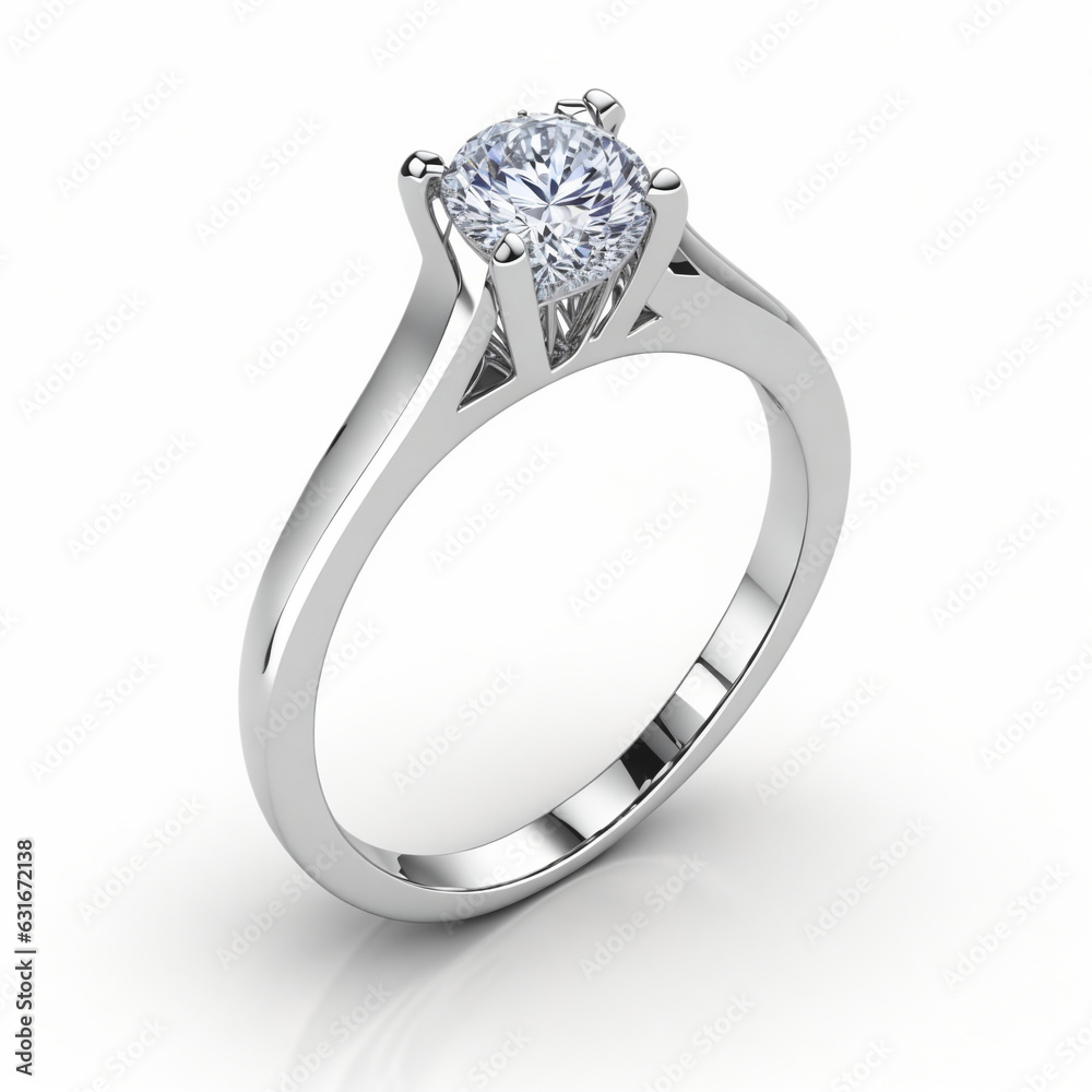 ring with diamond, white background