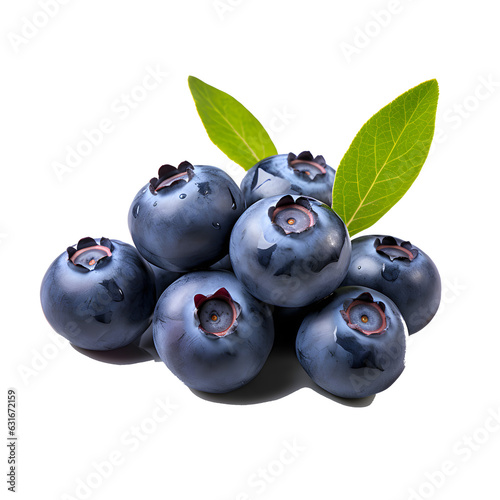 Nature's Palette Transparent Blueberries Generative Ai