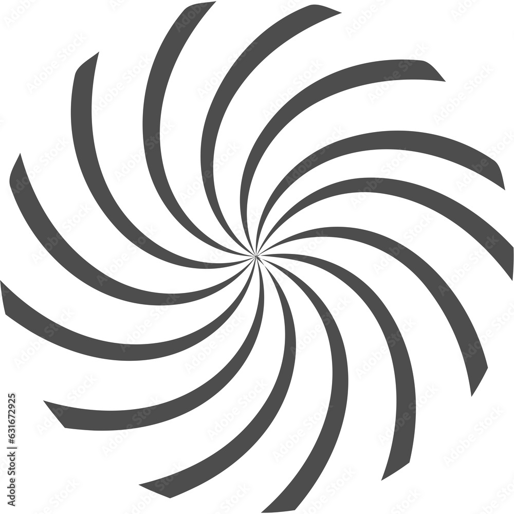 Fototapeta premium Digital png illustration of spiral lines on transparent background