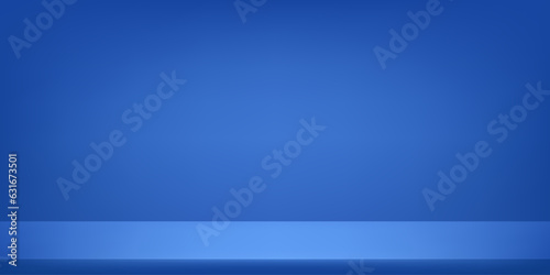 Empty blue studio room background. Space for selling products on the website. Template mock up for display of product. Vector illustration.