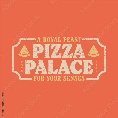 Retro Vintage Pizza Palace Badge Logo