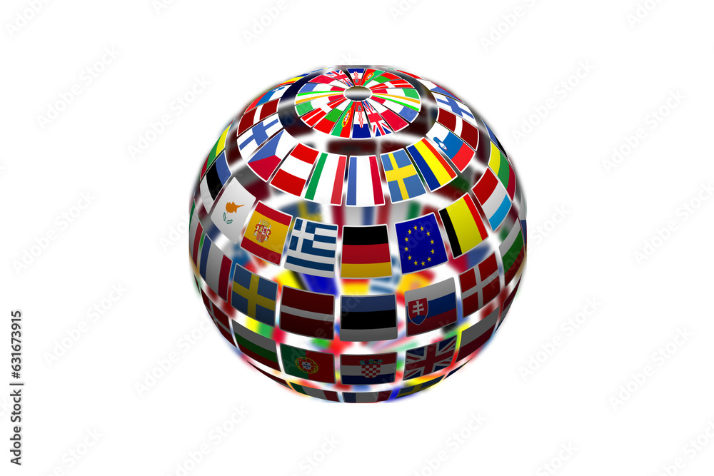 Digital png illustration of globe of national flags on transparent background Digital png illustration of globe of national flags on transparent background