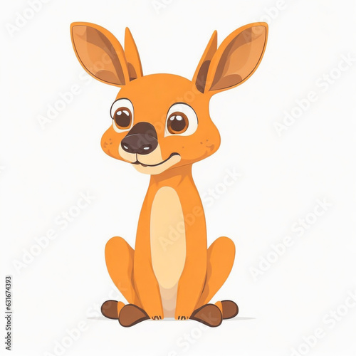 Vector illustration of Cute kangaroo cartoon isolated on white background © Jacky