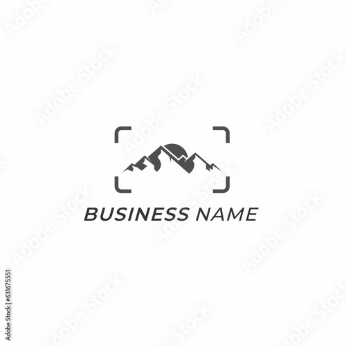 design logo combine photography and landscape mountain