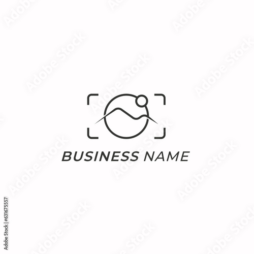 design logo line creative mountain and photography