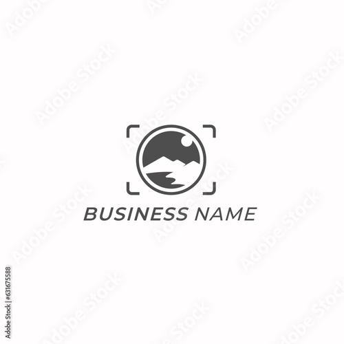 design logo creative mountain and photograph