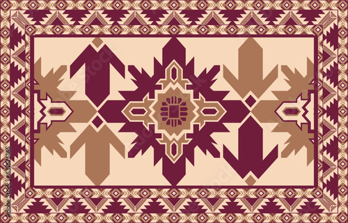 Carpet pattern. Seamless geometry. Western handmade saddle blanket rug pattern, Aztec,
