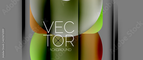 Dynamic bright colorful geometric elements with fluid gradients, lights, shadows blend in a minimal backdrop, creating captivating composition