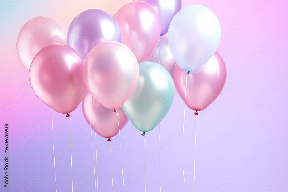 close up of chrome balloons flying in the air, levitation, rainbow palette copy space background close up of chrome balloons flying in the air, levitation, rainbow palette copy space background
