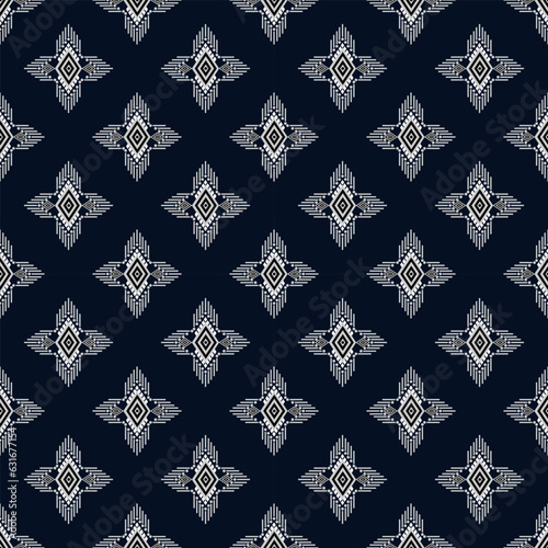 Geometric ethnic seamless pattern traditional Design for background,wallpaper,carpet,clothing,Batik,fabric,wrapping,Vector illustration embroidery style.