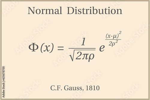 Normal Distribution. Education. Science. Formula. Vector illustration.