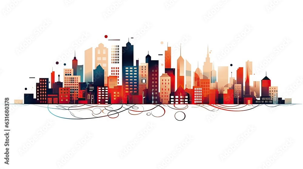 city skyline - illustration created using generative AI tools