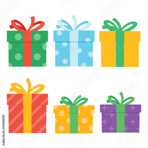 Gift box vector icon set sign symbol illustration